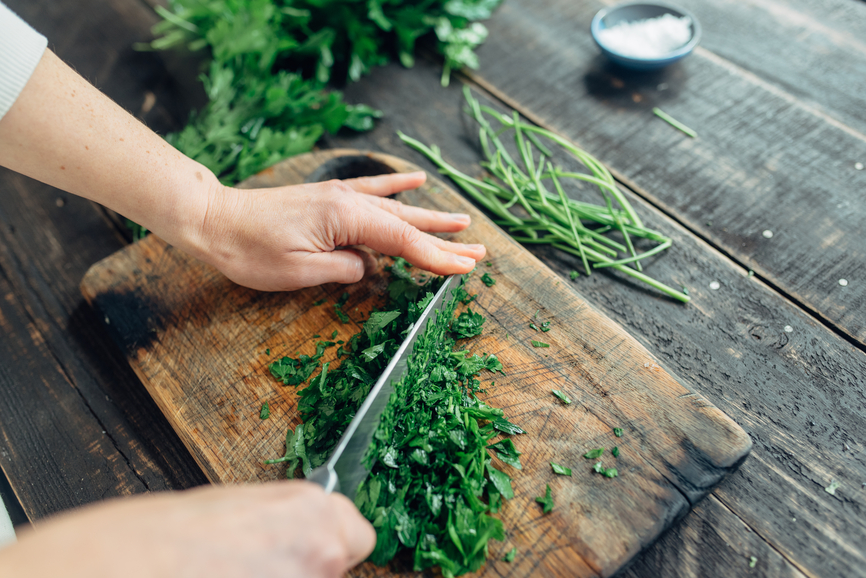Chopping Fresh Parsley Chopping fresh parsley